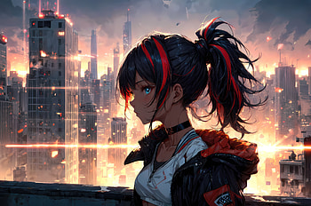 Ai Anime Girl In Big City, anime-girl, anime, ai-girls, ai, artist, artwork, digital-art, deviantart HD wallpaper