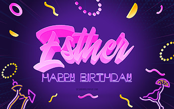 Happy Birtay Esther, , Purple Party Background, Esther, creative art, Happy Esther birtay, Esther name, Esther Birtay, Birtay Party Background HD wallpaper