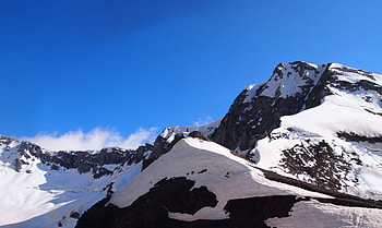 Snow mountains, nature HD wallpaper