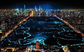 Nighttime views of Central Park, Dreamy atmosphere, Stunning nightscapes, NYC beauty HD wallpaper