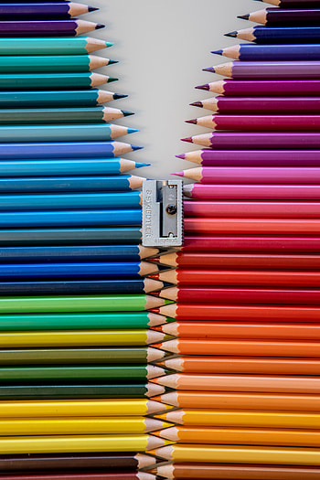 Colorful pencil, sharpener HD phone wallpaper