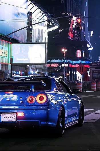 SKYLINE, BLUE, CAR HD phone wallpaper