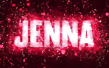 Happy Birtay Jenna, , pink neon lights, Jenna name, creative, Jenna Happy Birtay, Jenna Birtay, popular american female names, with Jenna name, Jenna HD wallpaper