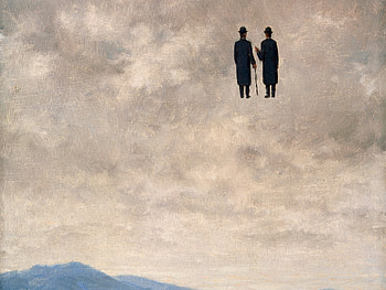 The Art of Conversation, Magritte HD wallpaper