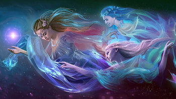 Three Sister Fairies, Women, Sisters, Three, Fairies, Fantasy HD wallpaper