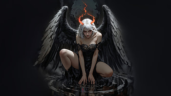 Fallen Grace The Demon Angel, anime-girl, anime, artwork, art, digital-art, ai, demon, artist HD wallpaper