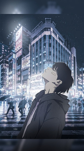 Jay Jo, sky, art, city, windbreaker, anime HD phone wallpaper