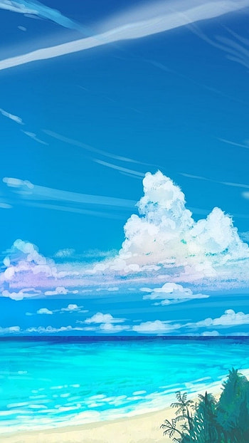 Cute Summer, Anime, Sea Background HD phone wallpaper