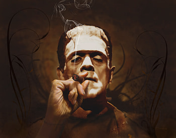 Frankenstein, Dark, Smoking HD wallpaper