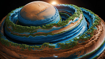 Cosmic Rings: Earth’s Layers in Stunning Detail, planet, ring, space, landscape, terrain HD wallpaper