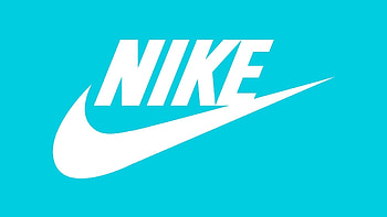 Nike logo, Sports icon, Cyan background HD wallpaper