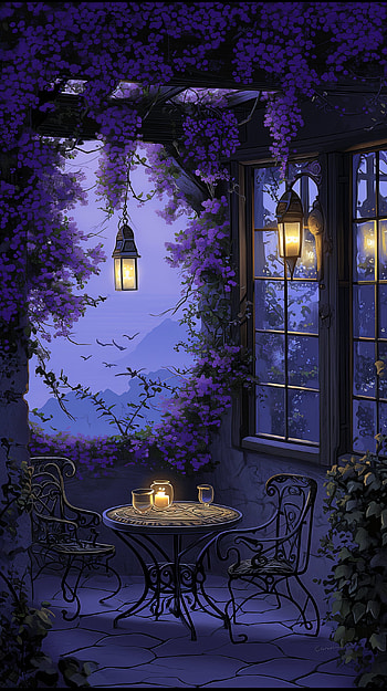 Evening Wisteria Patio - Serene Purple, purple, evening HD phone wallpaper