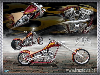 Chopper Red, flames, red HD wallpaper