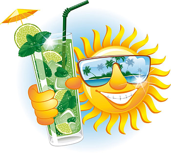 SUMMER SUN, YELLOW, CLIPART, SHADES, VECTOR, BRIGHT, SUN HD wallpaper