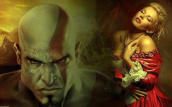 Hands of my Woman, fantasy, men, red, woman, warrior HD wallpaper