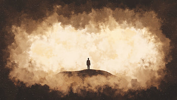 Smoke, Light, Silhouette, Miscellanea, Miscellaneous, Brown, Light Coloured, Color, Human, Person, Cloud HD wallpaper