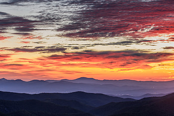 Nature, Sunset, Mountains, Twilight, Fog, Dusk HD wallpaper