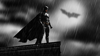 Batman, Rooftops, Rain, Bat Signal, MessenjahMatt, People / and Mobile Backgrounds HD wallpaper