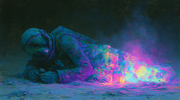 Neon Ash Astronaut — Quad Sci‑Fi, Sci Fi, Spacesuit, Surreal HD wallpaper
