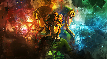 Link and the Triforce - Zelda, The Legend of Zelda, Link, triforce, video game, fantasy HD wallpaper