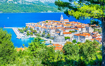 Korcula, Adriatic sea, Aerial view, Island beauty HD wallpaper