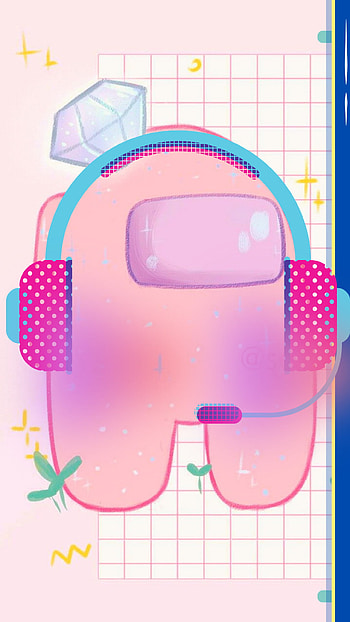 among us, cute blushy, cute, blushy HD phone wallpaper