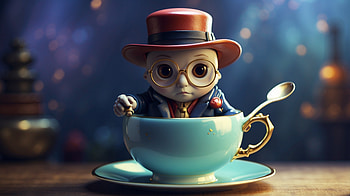 Inside The Tea Cup, cup, tea, teacup, spoon, hat HD wallpaper