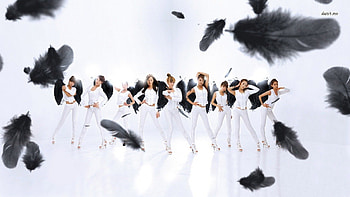 girls generation, white, feather, mood, dance, girls HD wallpaper