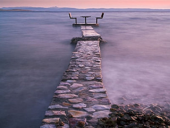 middle of the sea, pier, sea, stone, middle HD wallpaper