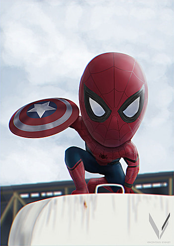Spiderman In Civil War, spiderman, superheroes, artwork, digital-art HD phone wallpaper
