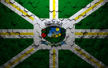 Flag of Valinhos, honeycomb art, Valinhos hexagons flag, Valinhos 3d hexagons art, Valinhos flag HD wallpaper