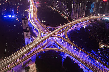 Cities, Night, City, Shine, Light, Road HD wallpaper