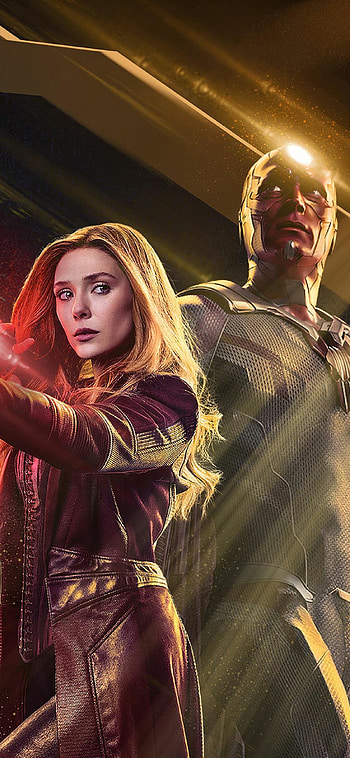 Scarlet Witch, Marvel superhero posters, genic actress, Exudes power HD phone wallpaper