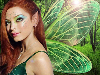 Magical, fairy, redhead, magic, green HD wallpaper