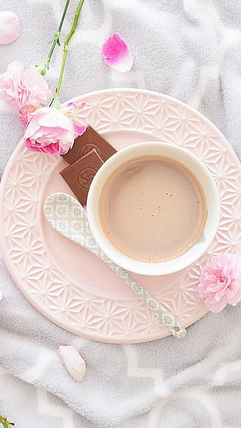 Good Morning, Beautiful Background, cup HD phone wallpaper