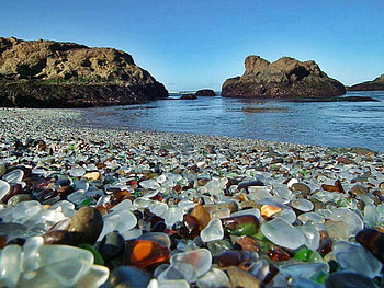 Sea View, sea, blue sky, , view, nature, colored stones on the beach, rocks HD wallpaper