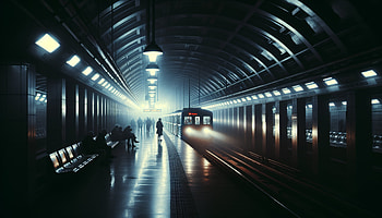Mystical Subway Station, subway, train, tunnel, station HD wallpaper