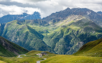 Mountains, clouds, nature, road HD wallpaper