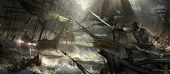 Pirate's War, sea, ships, pirates, war HD wallpaper