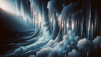 Enchanting Icicle Wonderland, icicle, ice, waterfall, surreal, landscape HD wallpaper