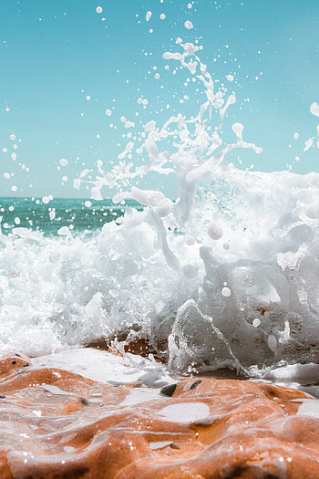 Water splashes, sea waves, close up HD phone wallpaper