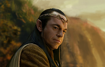 Elrond, king, hobbit, face, kunlin lee, elf, lotr, kunlinlee, man, fantasy, portrait HD wallpaper
