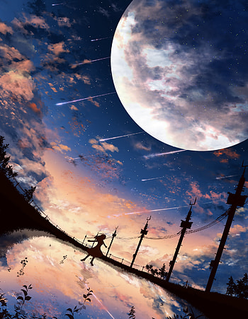 Landscape, Art, Twilight, Dark, Silhouette, Dusk HD phone wallpaper