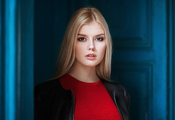 Beautiful, blonde, woman, portrait HD wallpaper