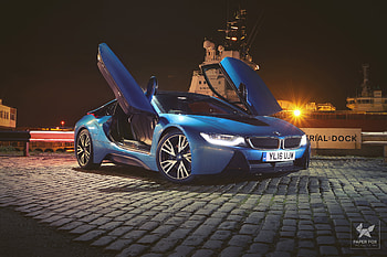 BMW I8 Doors Up, bmw-i8, bmw, cars, 2018-cars, artist, behance HD wallpaper