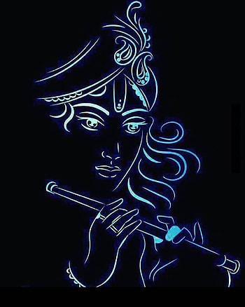 Lord Krishna 3D In Black Background, Krishna Black HD phone wallpaper
