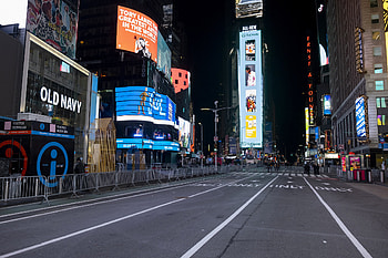 Times Square, Travels, Near deserted, US police HD wallpaper