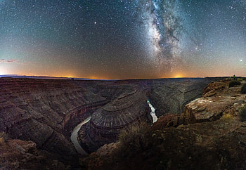 Goosenecks state park, night, curve, river, nature HD wallpaper