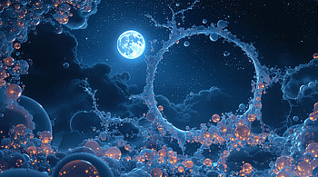 Moonlit Sky Ultra : Celestial Cloud Rings, moonlit sky, moon, cloud, star HD wallpaper
