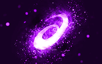 ASICS violet logo, , violet neon lights, creative, violet abstract background, ASICS logo, fashion brands, ASICS HD wallpaper